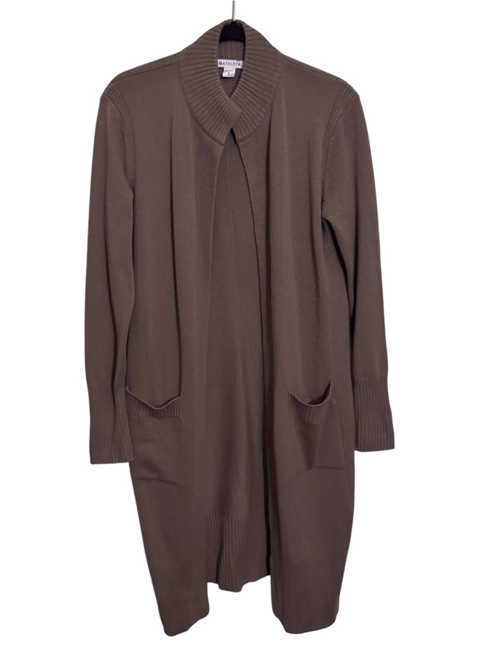 Athleta Small Brown Spirit Wool Cashmere Cardigan Sweater Long Sleeve Lounge